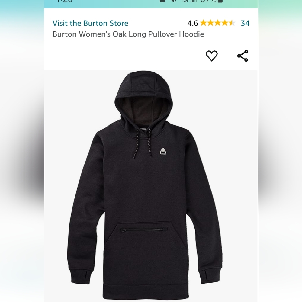 Burton Oak Long Hoodie XS